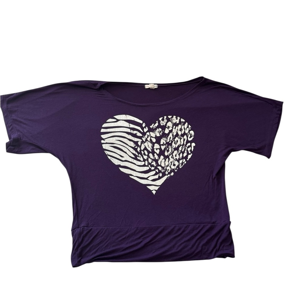 ZENANA OUTFITTER Women's Purple SZ Large Soft Stretch Comfort Short‎ Sleeve